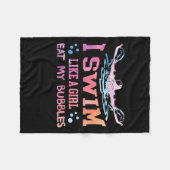 Couverture Polaire Amoureux De La Nage - Je Nage Comme Une Fille (Devant (Horizontal))