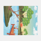 Couverture Polaire Amoureux de la pêche, Pêche Enfants Pêcheur (Devant (Horizontal))