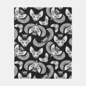 Couverture Polaire Amoureux de les chats égyptiens Sphinx Noir gothiq (Devant)