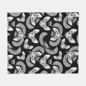 Couverture Polaire Amoureux de les chats égyptiens Sphinx Noir gothiq (Devant (Horizontal))