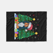 Couverture Polaire Amoureux de les chiens Havanais Santa Hat Ugly Chr (Devant (Horizontal))