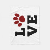 Couverture Polaire Amoureux des animaux Empreinte de patte d'amour Am (Devant)