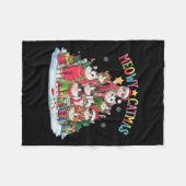 Couverture Polaire Amoureux des chats de Noël Meowy Catmas Chat Chris (Devant (Horizontal))