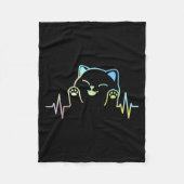 Couverture Polaire Amoureux des chats Heartbeat Animal Silhouette Cut (Devant)