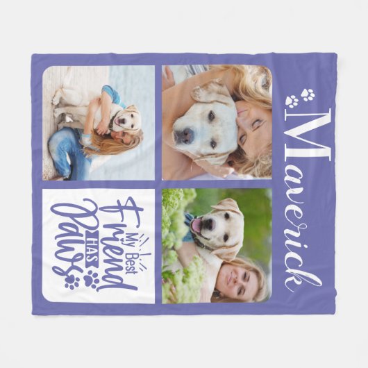 Couverture Polaire Amoureux des chiens Best Friend A Pws 3 Pet Photo  (Devant (Horizontal))