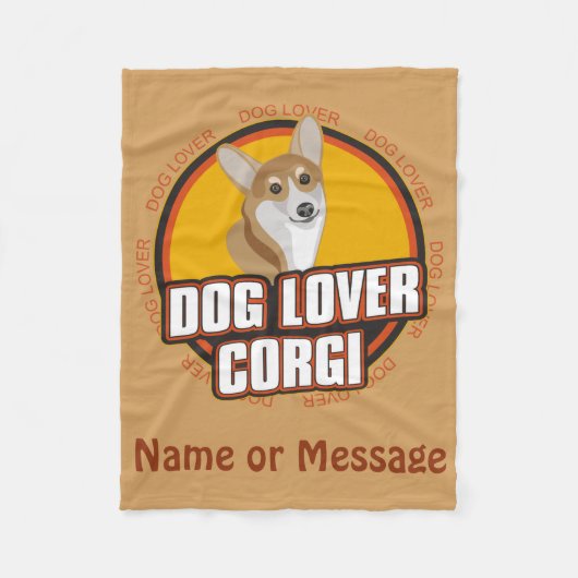 Couverture Polaire Amoureux des chiens Corgi Personnaliser ouverte No (Devant)