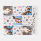 Couverture Polaire Amoureux des chiens Customisé 5 Empreinte de patte (Devant (Horizontal))
