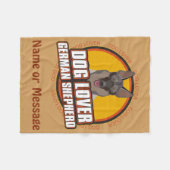 Couverture Polaire Amoureux des chiens German Shepherd Nom ou message (Devant (Horizontal))