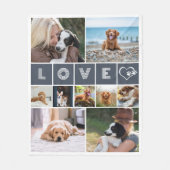 Couverture Polaire Amoureux des chiens Heart Love Photo Collage (Devant)