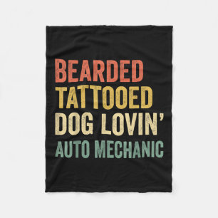 Couverture Polaire Amoureux des chiens mécanicien auto barbu tatoué h
