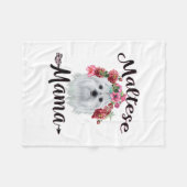Couverture Polaire Amoureux des chiens | Mignonne Mama Fleurs de Chie (Devant (Horizontal))