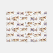 Couverture Polaire Amoureux des chiens Motif Yellow Labrador Retrieve (Devant (Horizontal))