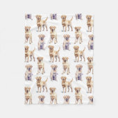 Couverture Polaire Amoureux des chiens Motif Yellow Labrador Retrieve (Devant)