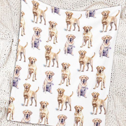 Couverture Polaire Amoureux des chiens Motif Yellow Labrador Retrieve