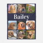 Couverture Polaire Amoureux des chiens Pet Photo Collage Monogramme p (Devant)