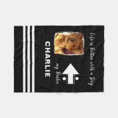 Couverture Polaire Amoureux des chiens photo nom noir (Devant (Horizontal))