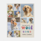 Couverture Polaire Amoureux des chiens rétro WOOF Custom Pet 11 Photo (Devant)
