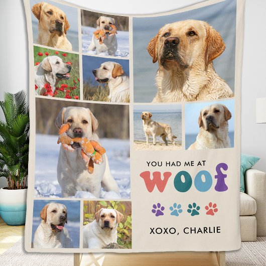 Couverture Polaire Amoureux des chiens rétro WOOF Custom Pet 11 Photo