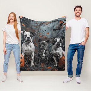 Couverture Polaire Amstaff Halloween Nuit Canine