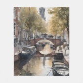 Couverture Polaire Amsterdam aquarelle (Devant)