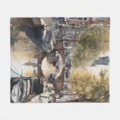 Couverture Polaire Amsterdam aquarelle (Devant (Horizontal))