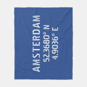 Couverture Polaire Amsterdam Latitude Longitude Bleu (Devant)