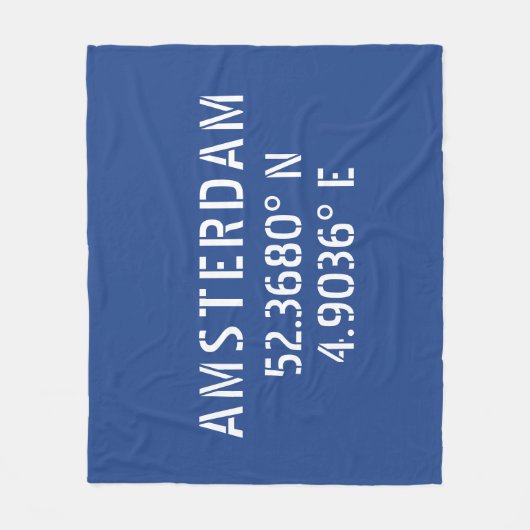 Couverture Polaire Amsterdam Latitude Longitude Bleu (Devant)