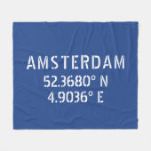 Couverture Polaire Amsterdam Latitude Longitude Bleu (Devant (Horizontal))