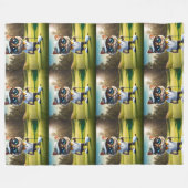 Couverture Polaire Amusant Animé Cat Golf Player, (Devant (Horizontal))