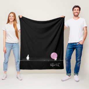 Couverture Polaire Amusant Bubblegum Birds on a Wire Black
