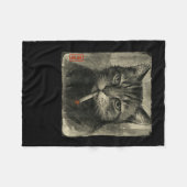 Couverture Polaire Amusant Chat triste Fumer Cigarette Mème Lover Sum (Devant (Horizontal))