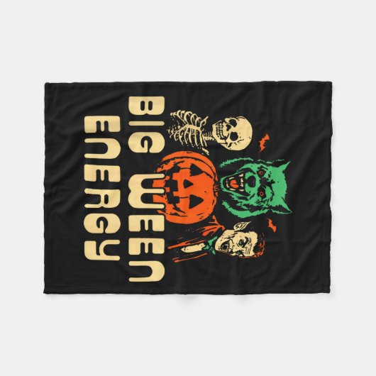 Couverture Polaire Amusant Halloween Big Ween Energy Uni (Devant (Horizontal))