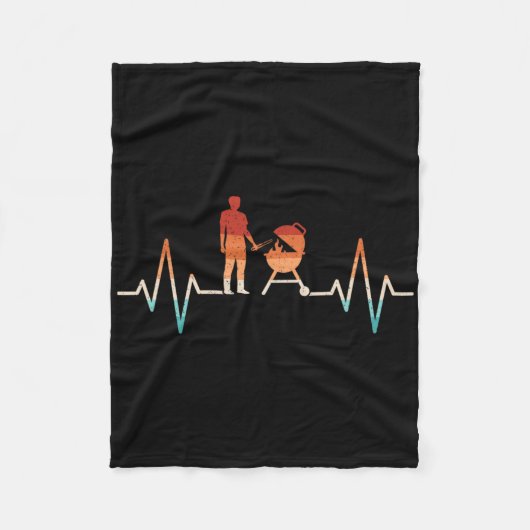 Couverture Polaire Amusant Hearbeat Grilling Barbecue Grill Lover Bar (Devant)