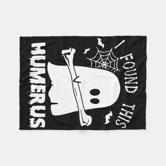 Couverture Polaire Amusant J'Ai Trouvé Ce Humerus Boo Ghost Halloween (Devant (Horizontal))
