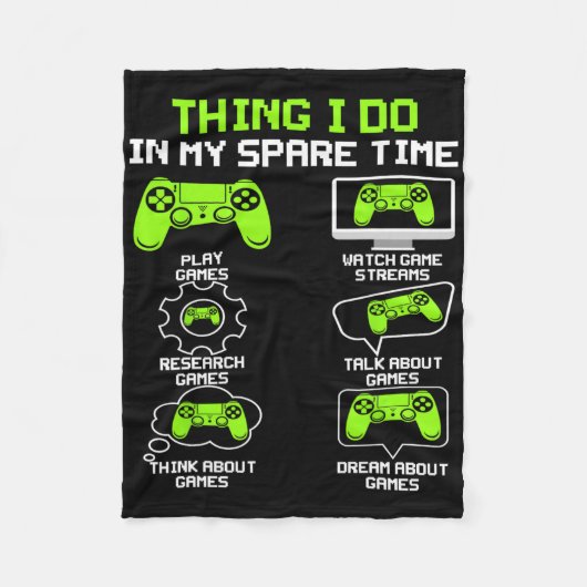 Couverture Polaire Amusant Joueur Que Je Fais Dans Mon Temps De Recha (Devant)