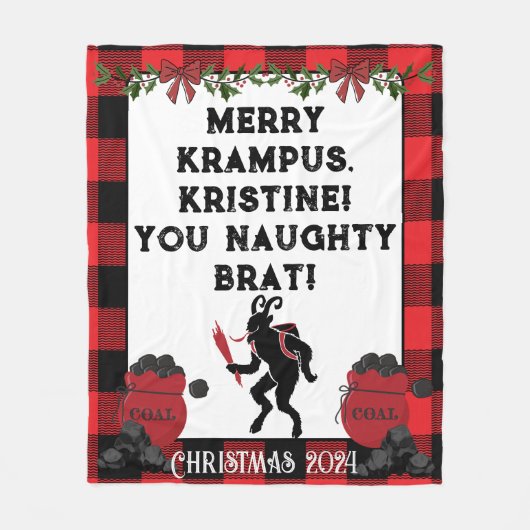 Couverture Polaire Amusant Joyeux Krampus personnalisé Noël (Devant)
