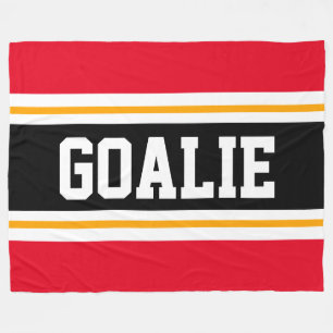 Couverture Polaire Amusant Large Rouge Noir Rouge Clair GOALIE Stripe