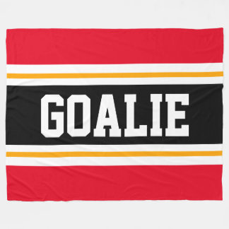 Couverture Polaire Amusant Large Rouge Noir Rouge Clair GOALIE Stripe