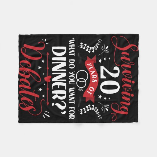 Couverture Polaire Amusant Marié Couples Lui Ou Son 20e Mariage Anni (Devant (Horizontal))