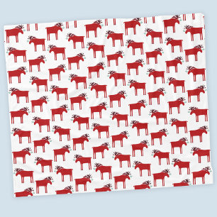 Couverture Polaire Amusant Moose Rouge et Blanc vacances