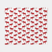 Couverture Polaire Amusant Moose Rouge et Blanc vacances (Devant (Horizontal))