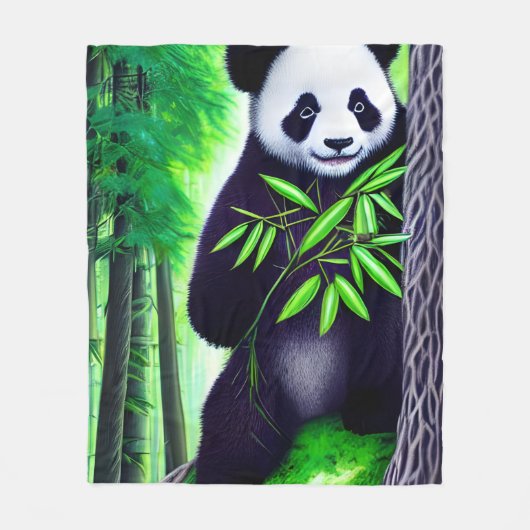 Couverture Polaire Amusant Petit Ours Panda (Devant)
