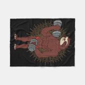 Couverture Polaire Amusant Sloth Exercice Poids Lifting Gym Ra (Devant (Horizontal))