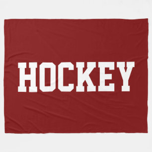 Couverture Polaire Amusant Sportif Athlétique Texte HOCKEY Blanc Sur