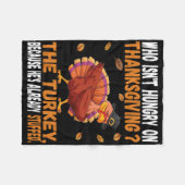 Couverture Polaire Amusant Thanksgiving Food Joke Dabbing Stuffed Tur (Devant (Horizontal))