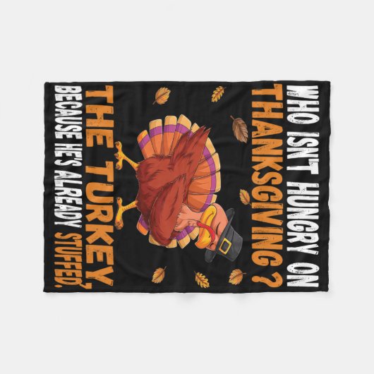 Couverture Polaire Amusant Thanksgiving Food Joke Dabbing Stuffed Tur (Devant (Horizontal))