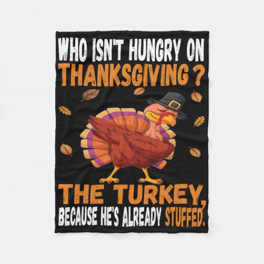 Couverture Polaire Amusant Thanksgiving Food Joke Dabbing Stuffed Tur (Devant)