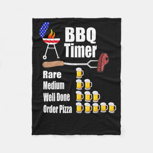 Couverture Polaire Amusant Timer Barbecue - Barbecue Grill Cadeau (Devant)