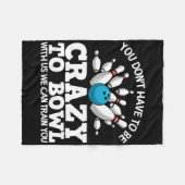 Couverture Polaire Amusante Conception De Bowling Pour Hommes Femmes  (Devant (Horizontal))