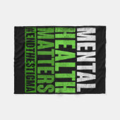 Couverture Polaire Amusante Santé Mentale Verte S Sensibilisation Fin (Devant (Horizontal))
